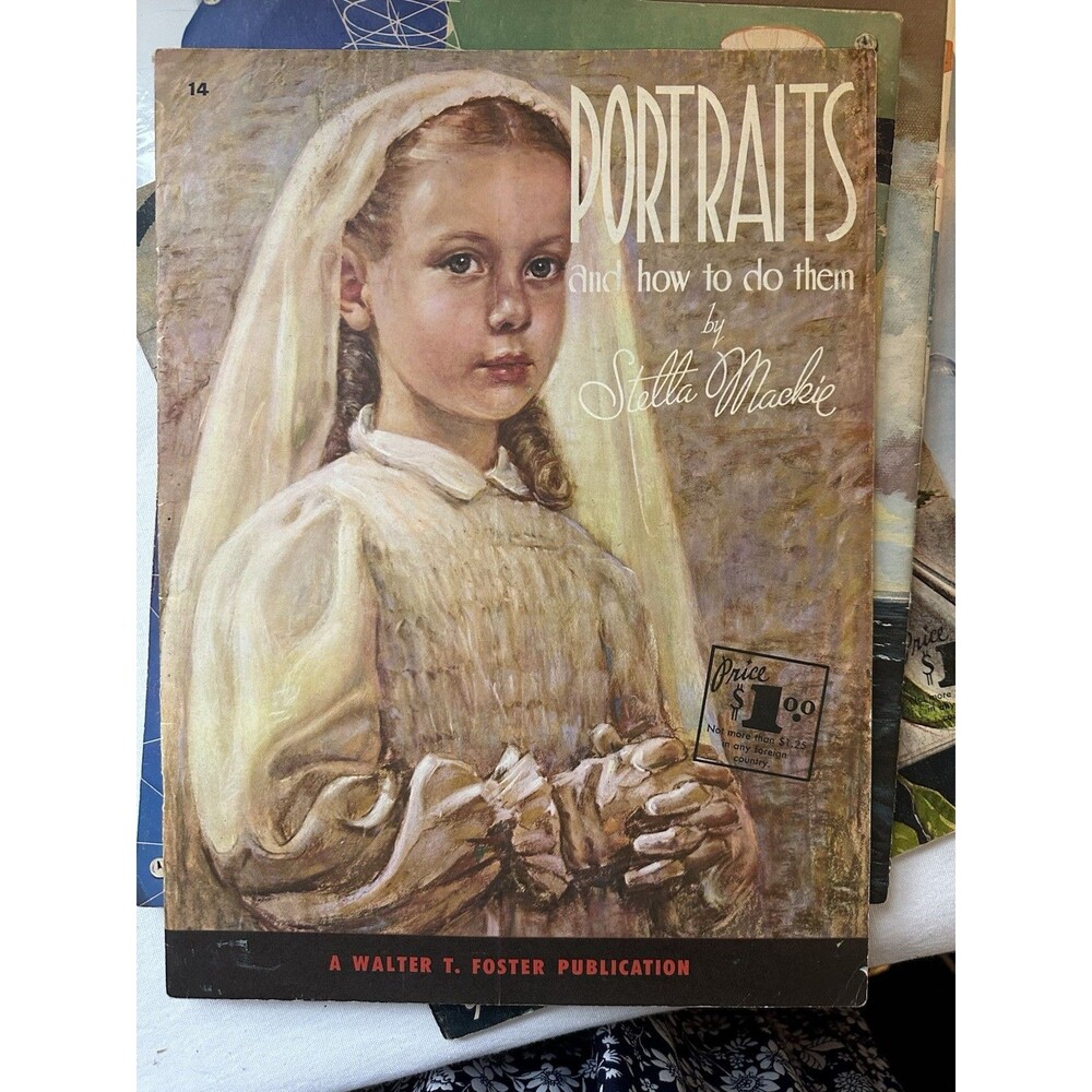 Vintage Walter Foster Portraits and How to Do Them Stella Mackie Drawing Book